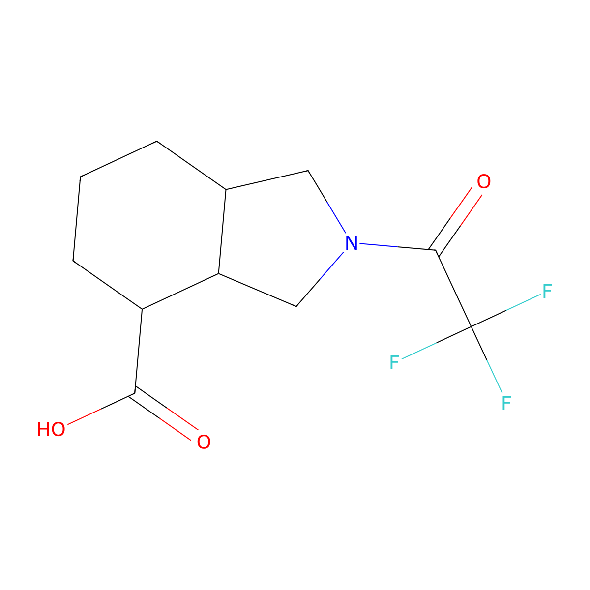 2-(trifluoroacetyl)-octahydro-1H-isoindole-4-carboxylic acid molecular structure, CAS 2384092-07-1