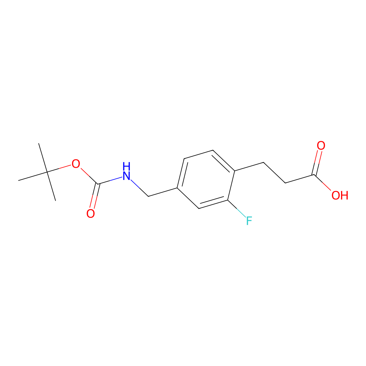3-[4-({[(Tert-butoxy)carbonyl]amino}methyl)-2-fluorophenyl]propanoic acid molecular structure, CAS 2384092-52-6