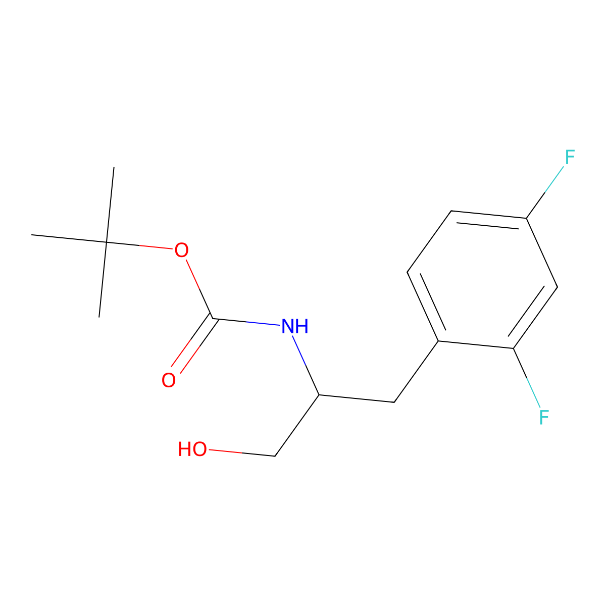 tert-butyl N-[1-(2,4-difluorophenyl)-3-hydroxypropan-2-yl]carbamate molecular structure, CAS 2384102-95-6