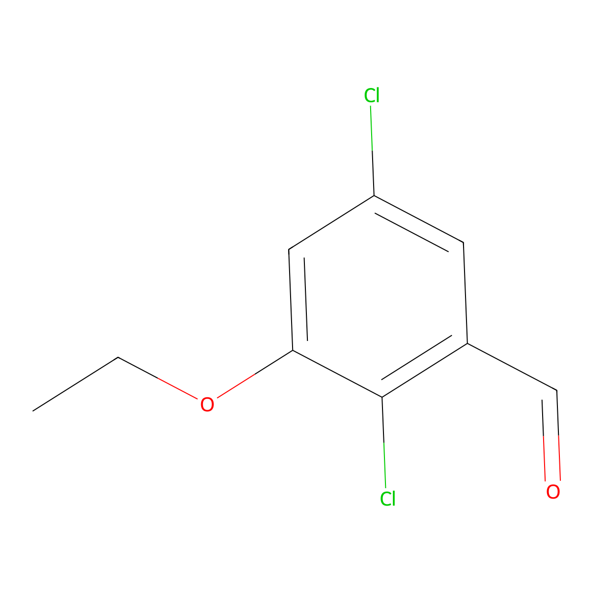 2,5-Dichloro-3-ethoxybenzaldehyde molecular structure, CAS 2384104-65-6