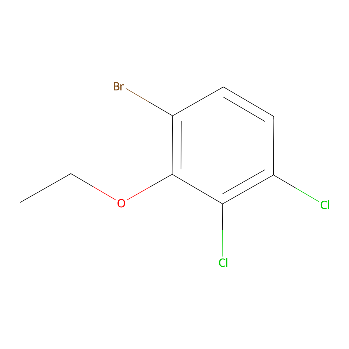 1-Bromo-3,4-dichloro-2-ethoxybenzene molecular structure, CAS 2384107-00-8