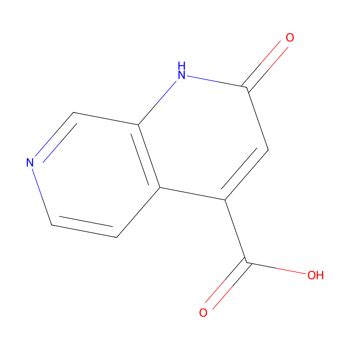 2-Hydroxy-1,7-naphthyridine-4-carboxylic acid molecular structure, CAS 2384109-40-2