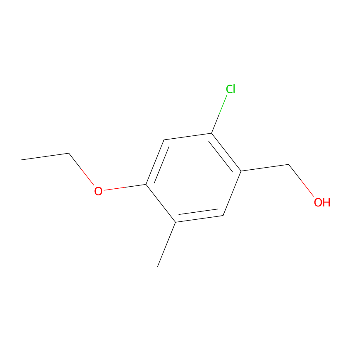 (2-Chloro-4-ethoxy-5-methylphenyl)methanol molecular structure, CAS 2384115-65-3