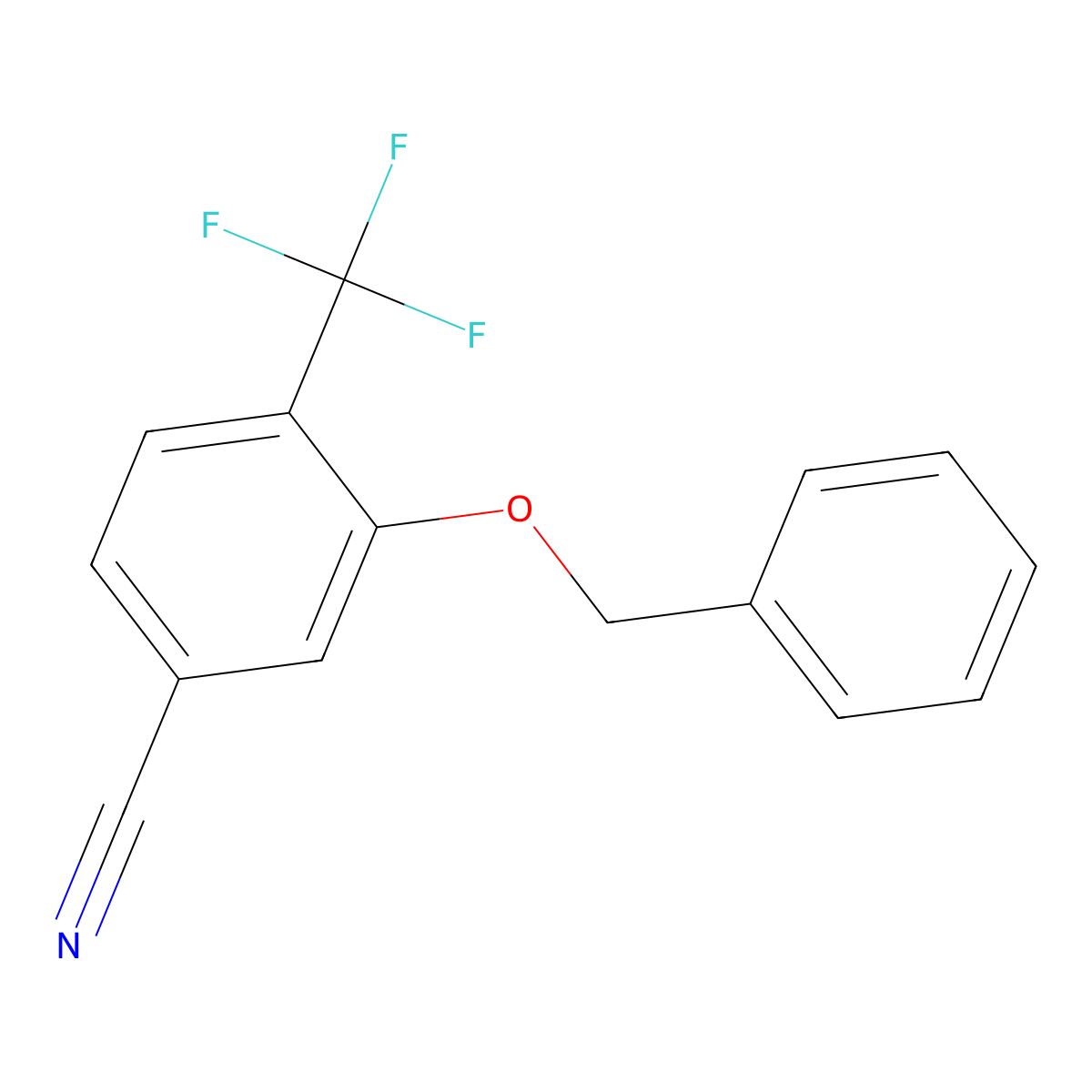 3-(Phenylmethoxy)-4-(trifluoromethyl)benzonitrile molecular structure, CAS 2384129-11-5
