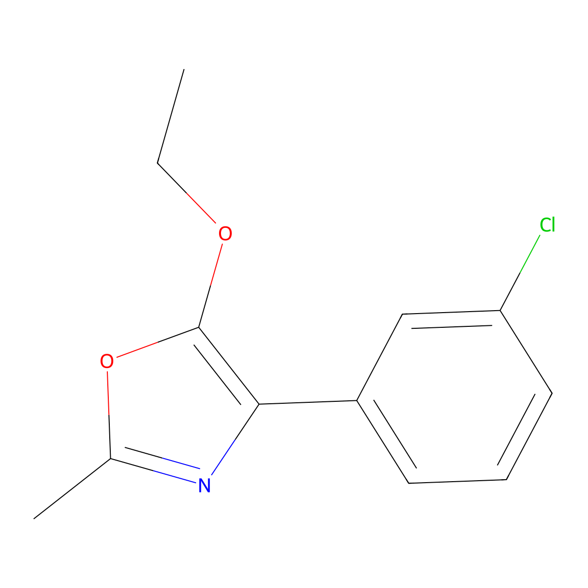 4-(3-Chlorophenyl)-5-ethoxy-2-methyloxazole molecular structure, CAS 2384130-74-7