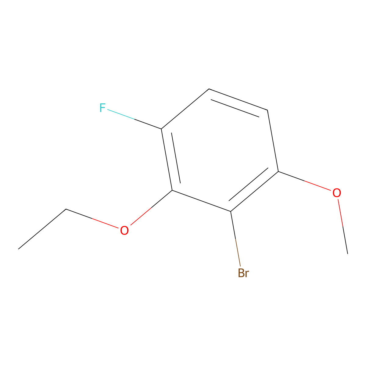2-Bromo-3-ethoxy-4-fluoro-1-methoxybenZene molecular structure, CAS 2384156-87-8
