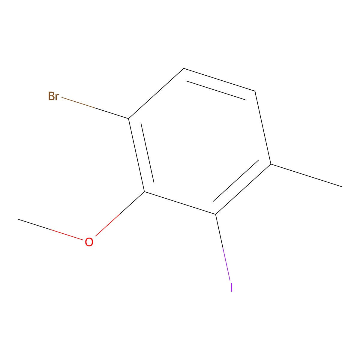 1-Bromo-3-iodo-2-methoxy-4-methylbenzene molecular structure, CAS 2384156-92-5