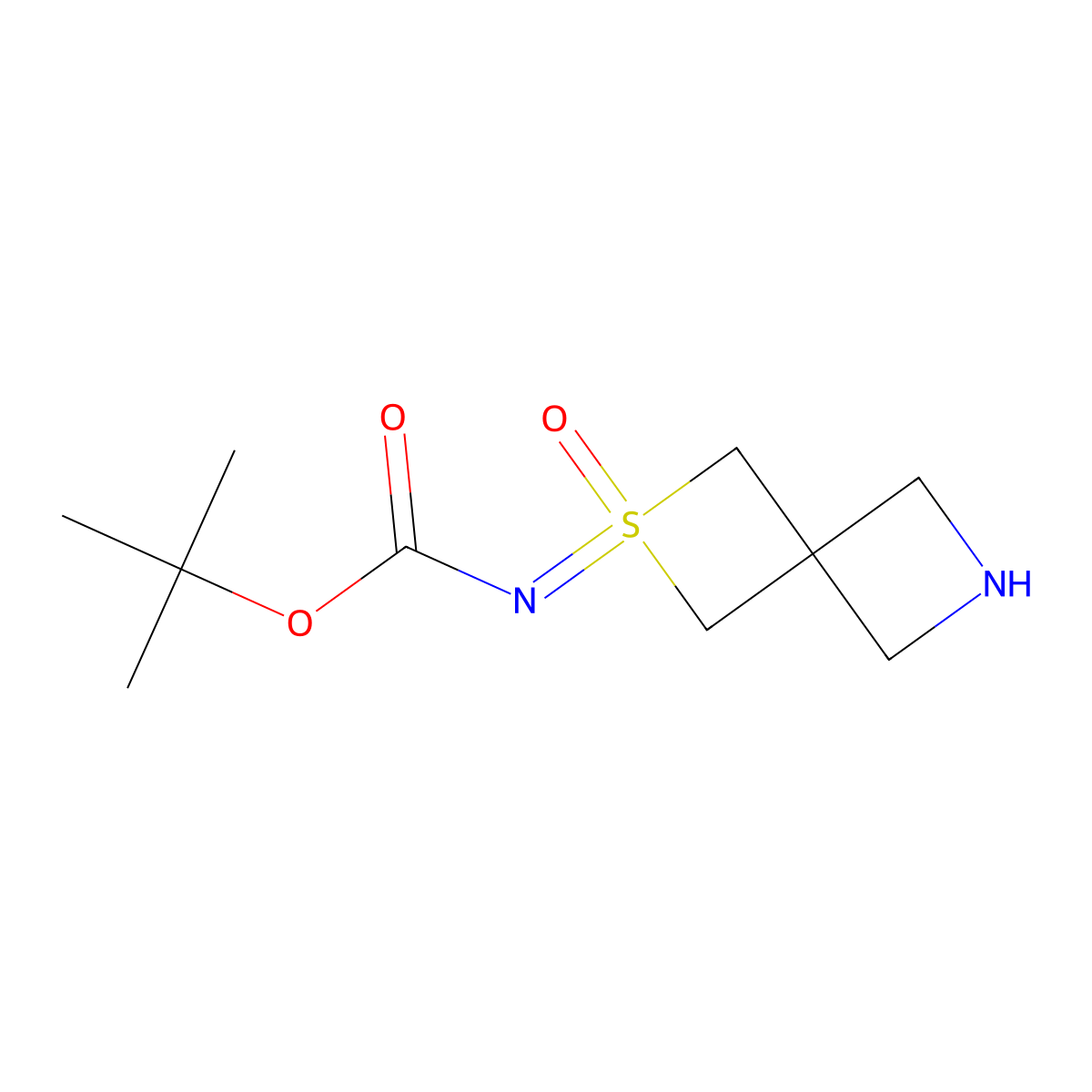 tert-butyl N-{2-oxo-2lambda6-thia-6-azaspiro[3.3]heptan-2-ylidene}carbamate molecular structure, CAS 2384157-34-8