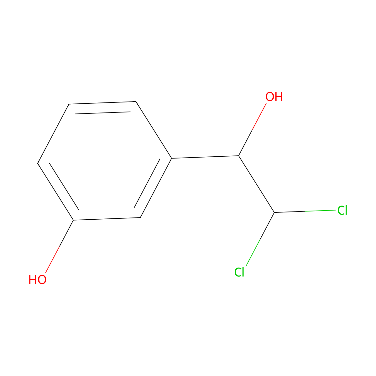 3-(2,2-Dichloro-1-hydroxyethyl)phenol molecular structure, CAS 2384164-93-4