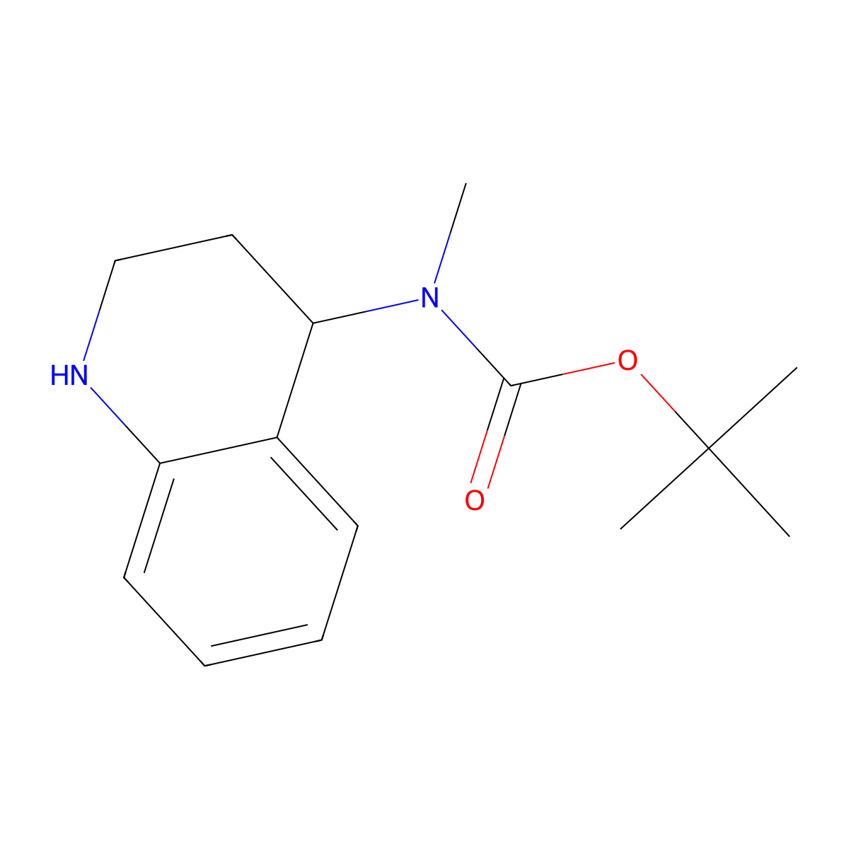 tert-butyl N-methyl-N-(1,2,3,4-tetrahydroquinolin-4-yl)carbamate molecular structure, CAS 2384165-55-1