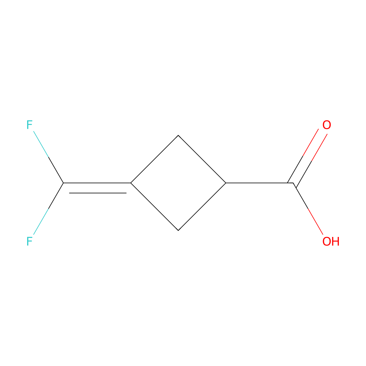 3-(Difluoromethylidene)cyclobutane-1-carboxylic acid molecular structure, CAS 2384176-02-5