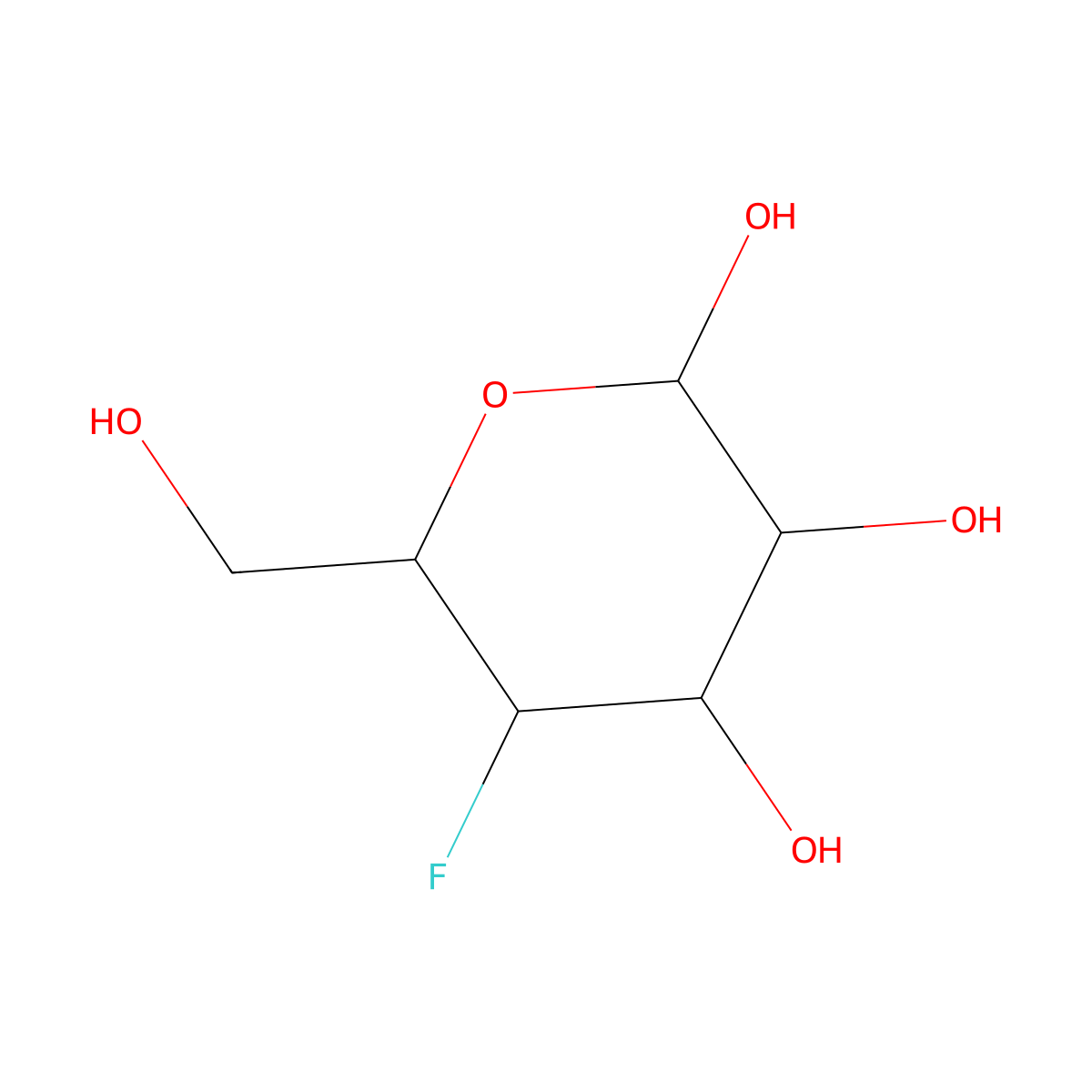 5-Fluoro-6-(hydroxymethyl)oxane-2,3,4-triol molecular structure, CAS 238418-56-9