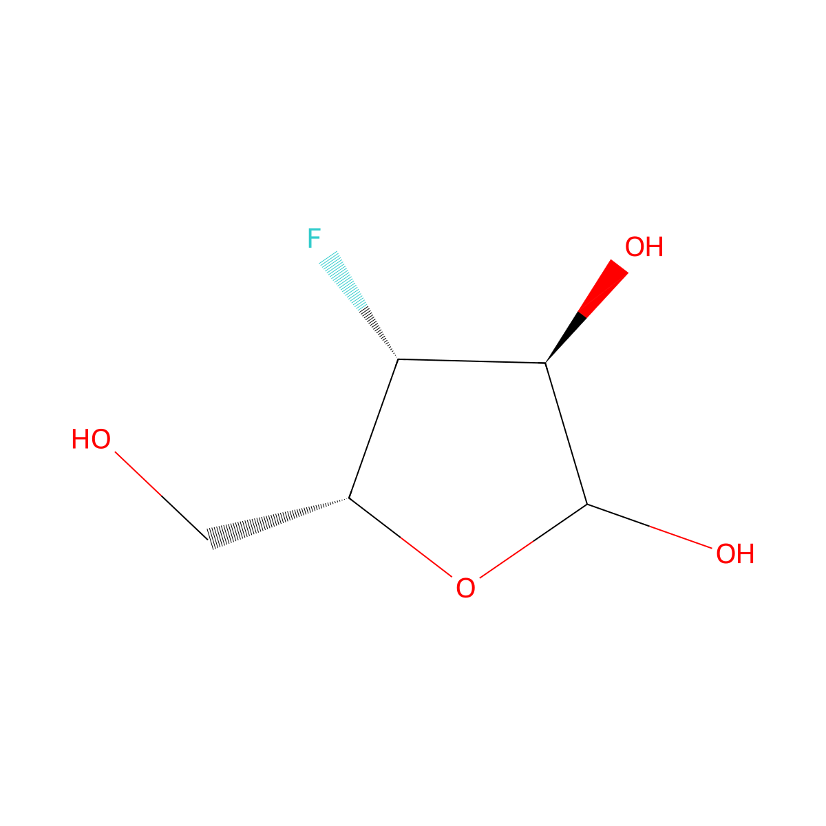 3-Deoxy-3-fluoro-D-xylofuranose molecular structure, CAS 238418-63-8