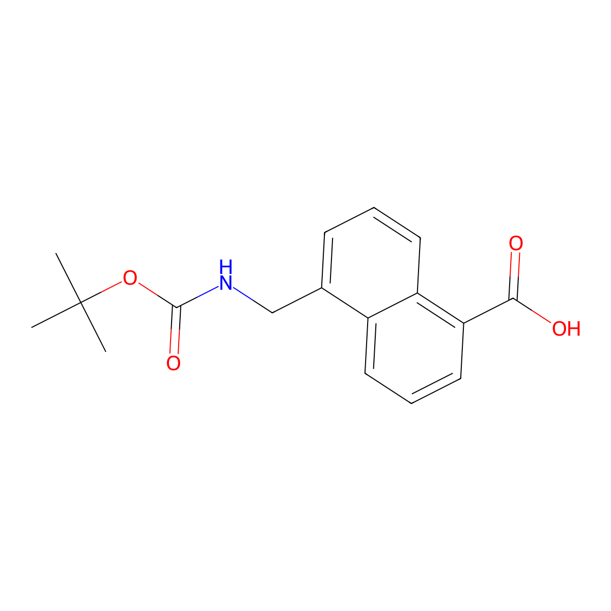 5-({[(Tert-butoxy)carbonyl]amino}methyl)naphthalene-1-carboxylic acid molecular structure, CAS 2384186-52-9