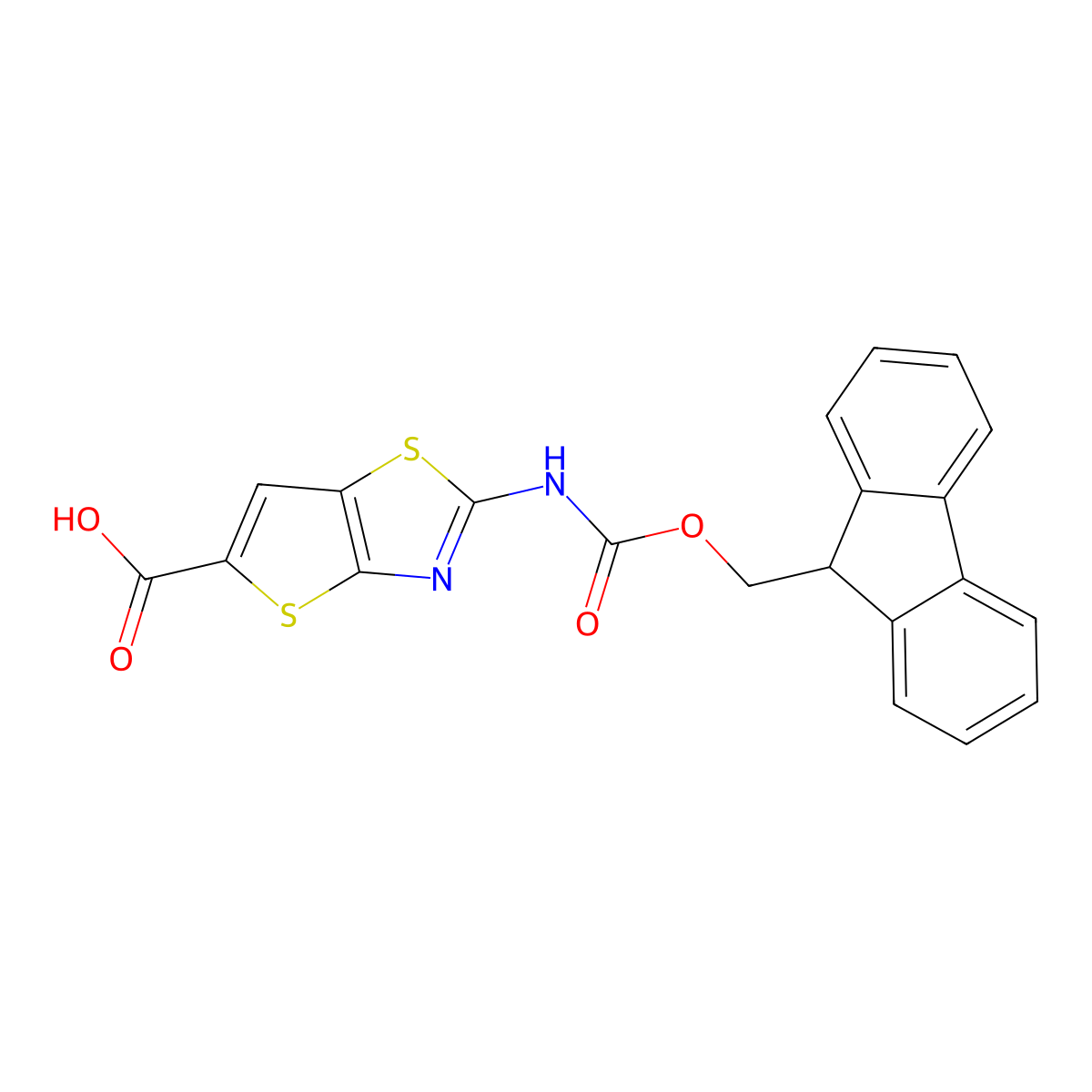 2-({[(9H-fluoren-9-yl)methoxy]carbonyl}amino)thieno[2,3-d][1,3]thiazole-5-carboxylic acid molecular structure, CAS 2384187-24-8