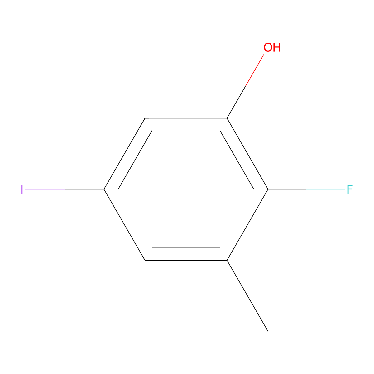 2-Fluoro-5-iodo-3-methylphenol molecular structure, CAS 2384189-32-4