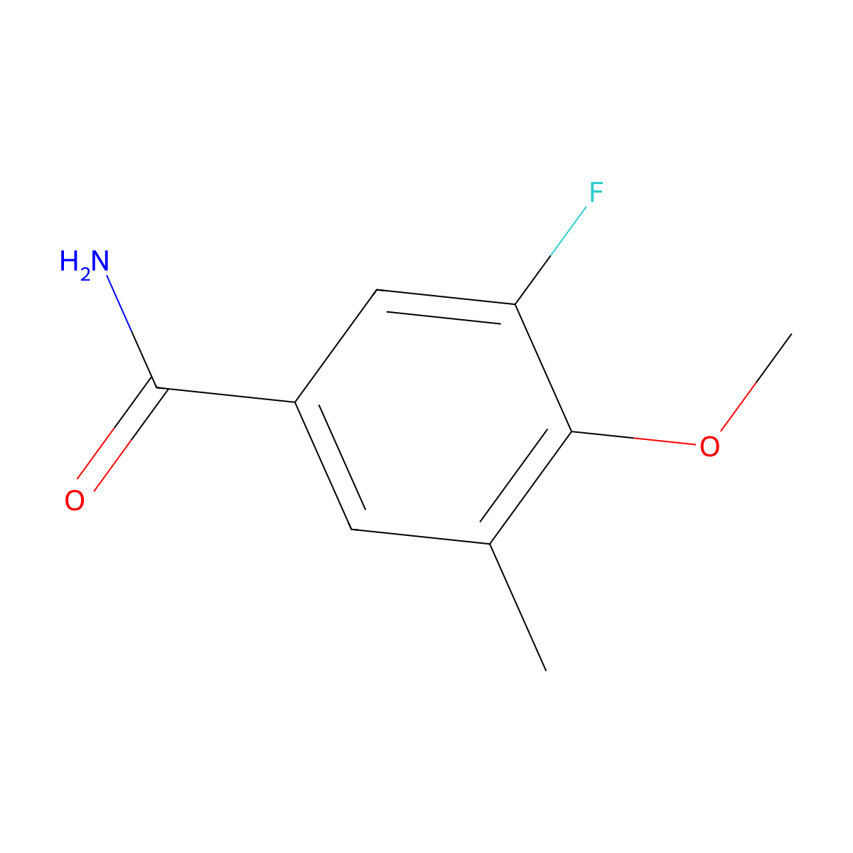 3-Fluoro-4-methoxy-5-methylbenzamide molecular structure, CAS 2384199-69-1
