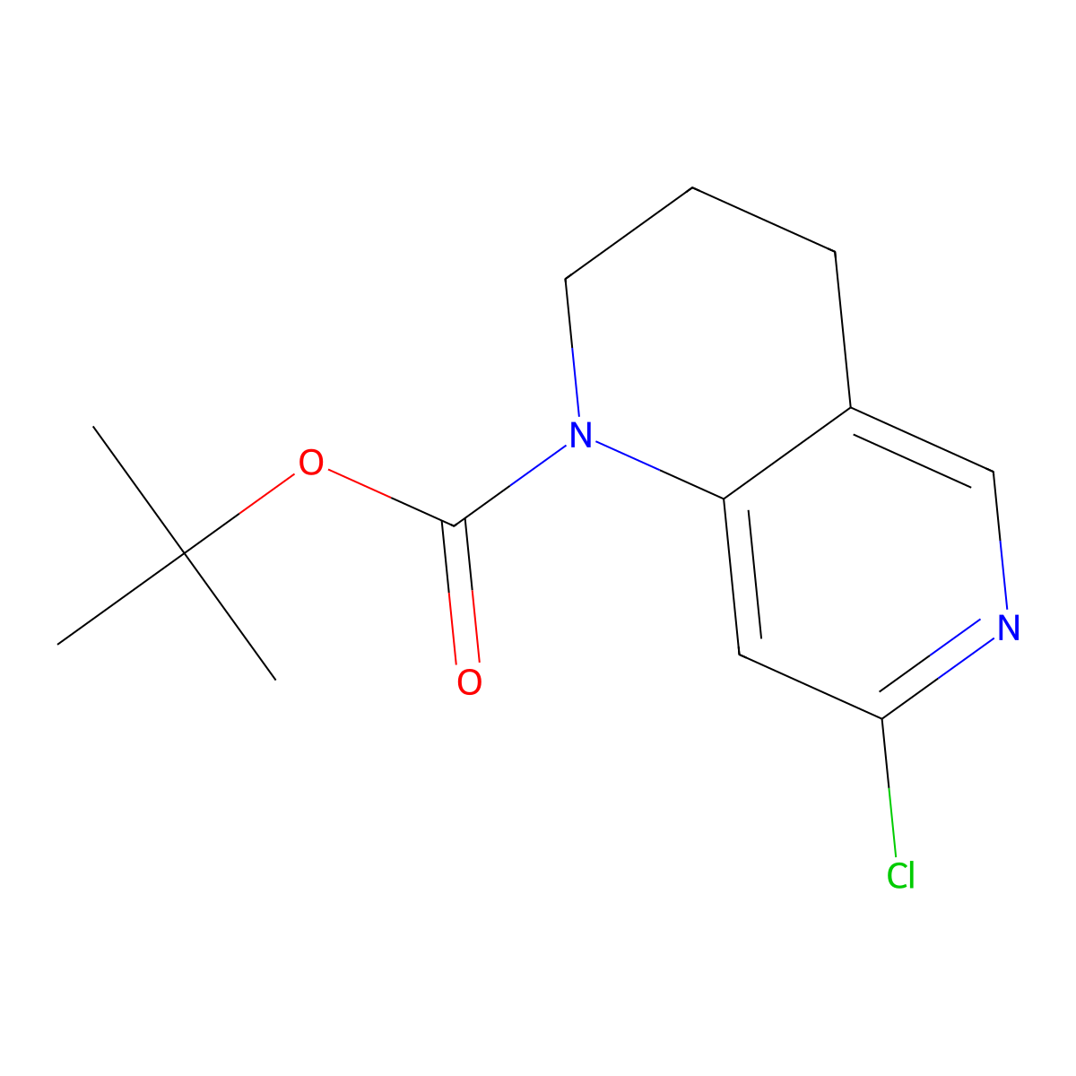 Tert-butyl 7-chloro-1,2,3,4-tetrahydro-1,6-naphthyridine-1-carboxylate molecular structure, CAS 2384202-63-3