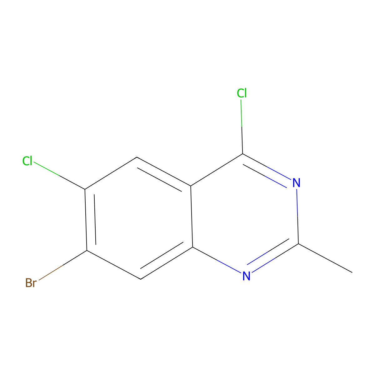 7-Bromo-4,6-dichloro-2-methylquinazoline molecular structure, CAS 2384204-25-3