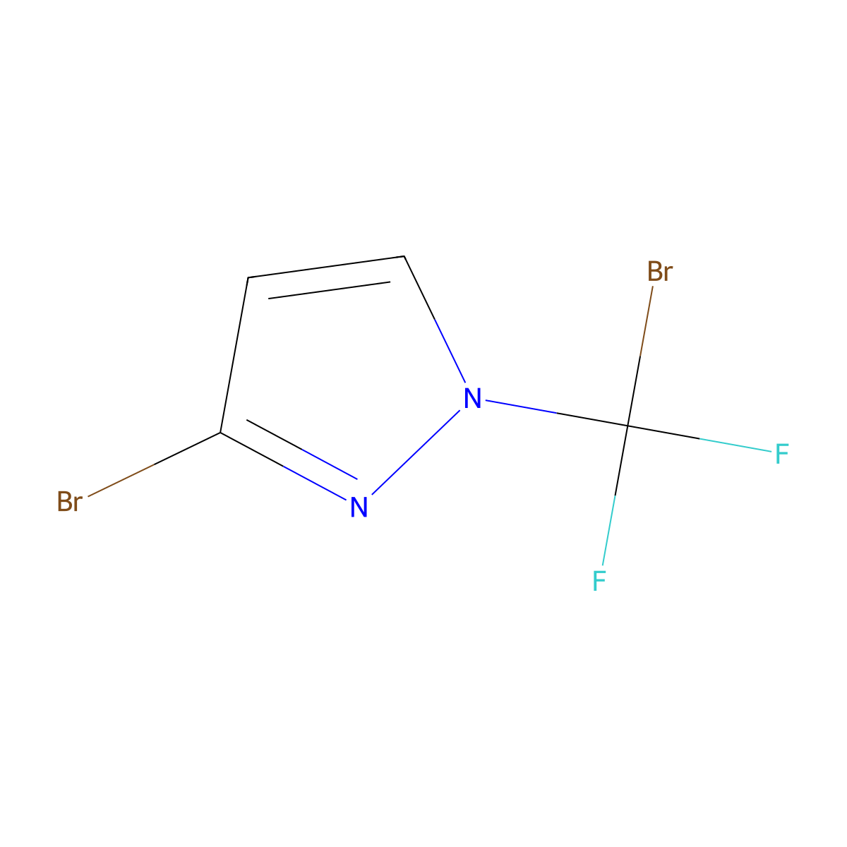 3-bromo-1-(bromodifluoromethyl)-1H-pyrazole molecular structure, CAS 2384209-89-4