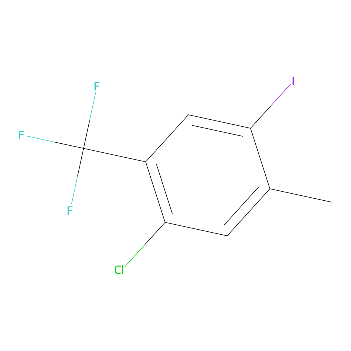 1-Chloro-4-iodo-5-methyl-2-(trifluoromethyl)benzene molecular structure, CAS 2384219-69-4