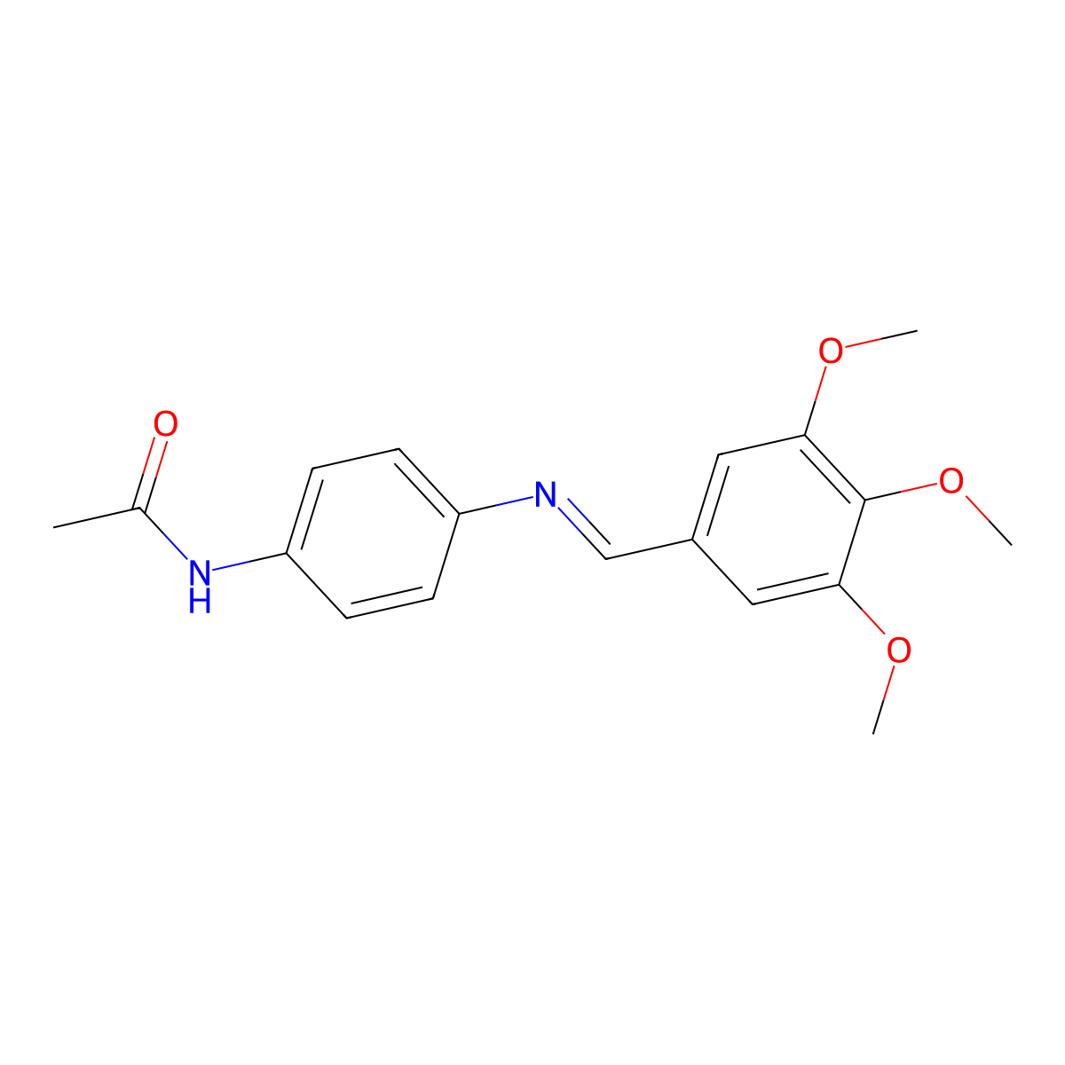 N-{4-[(3,4,5-trimethoxybenzylidene)amino]phenyl}acetamide molecular structure, CAS 238423-51-3