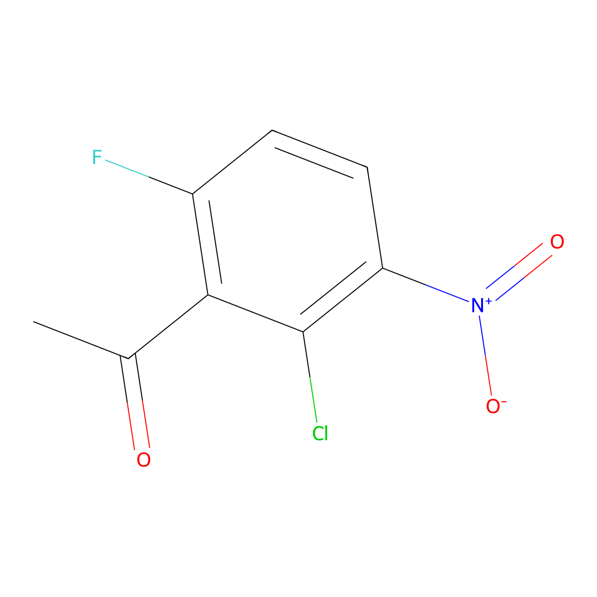 1-(2-Chloro-6-fluoro-3-nitrophenyl)ethanone molecular structure, CAS 2384249-14-1