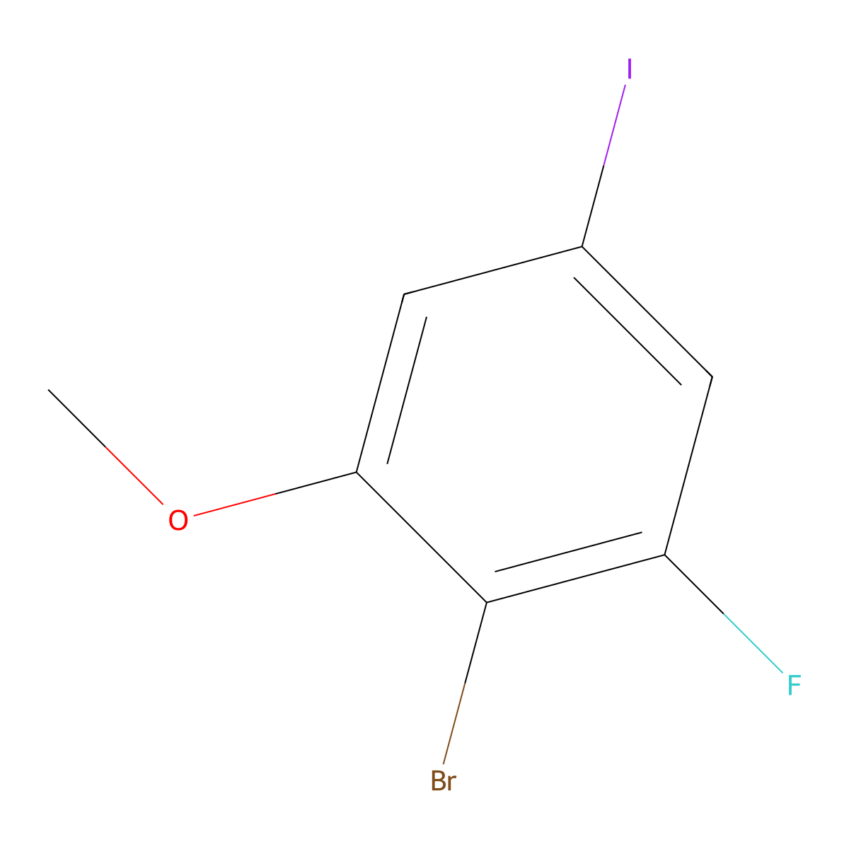 2-Bromo-1-fluoro-5-iodo-3-methoxybenZene molecular structure, CAS 2384254-05-9