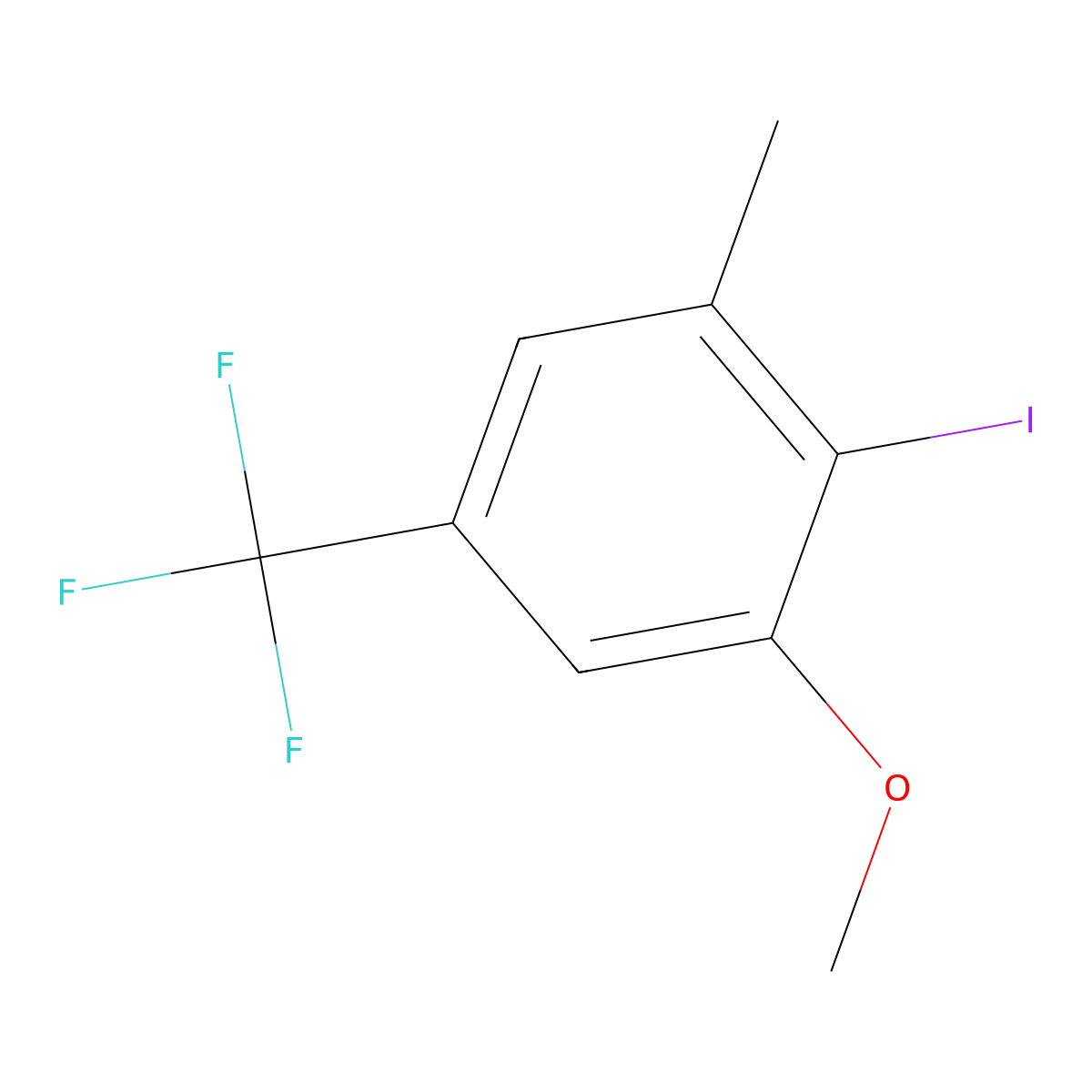 2-Iodo-1-methoxy-3-methyl-5-(trifluoromethyl)benzene molecular structure, CAS 2384261-93-0