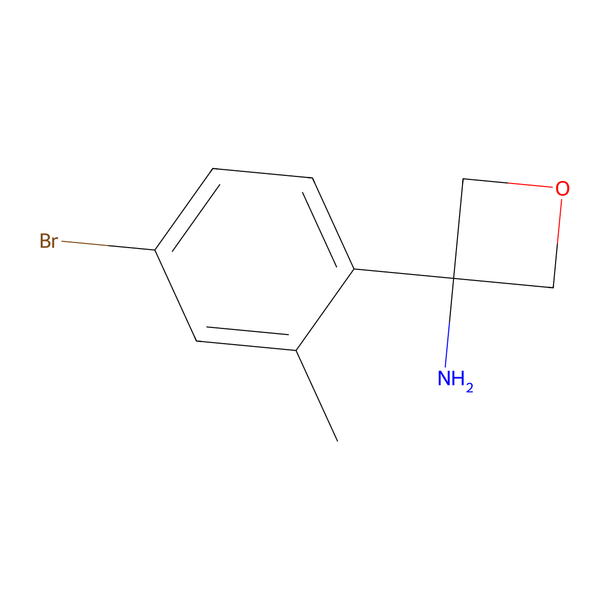 3-(4-Bromo-2-methylphenyl)oxetan-3-amine molecular structure, CAS 2384277-11-4