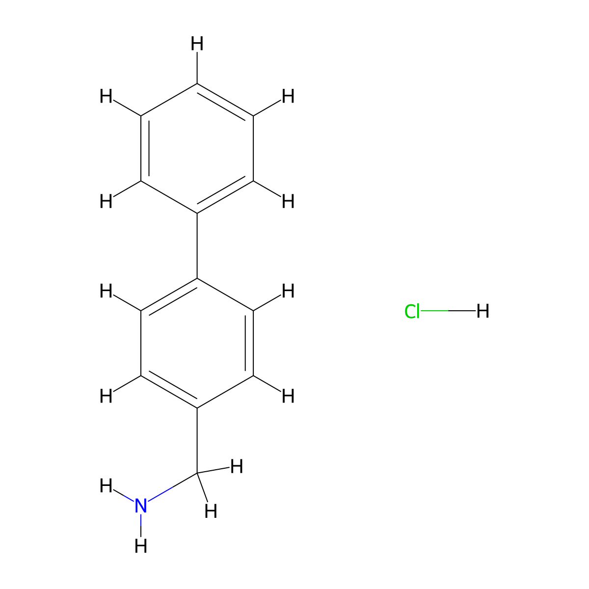 (4-Phenylphenyl)methanamine hydrochloride molecular structure, CAS 238428-24-5