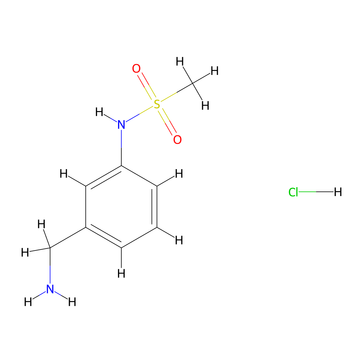 N-(3-(aminomethyl)phenyl)methanesulfonamide hydrochloride molecular structure, CAS 238428-26-7