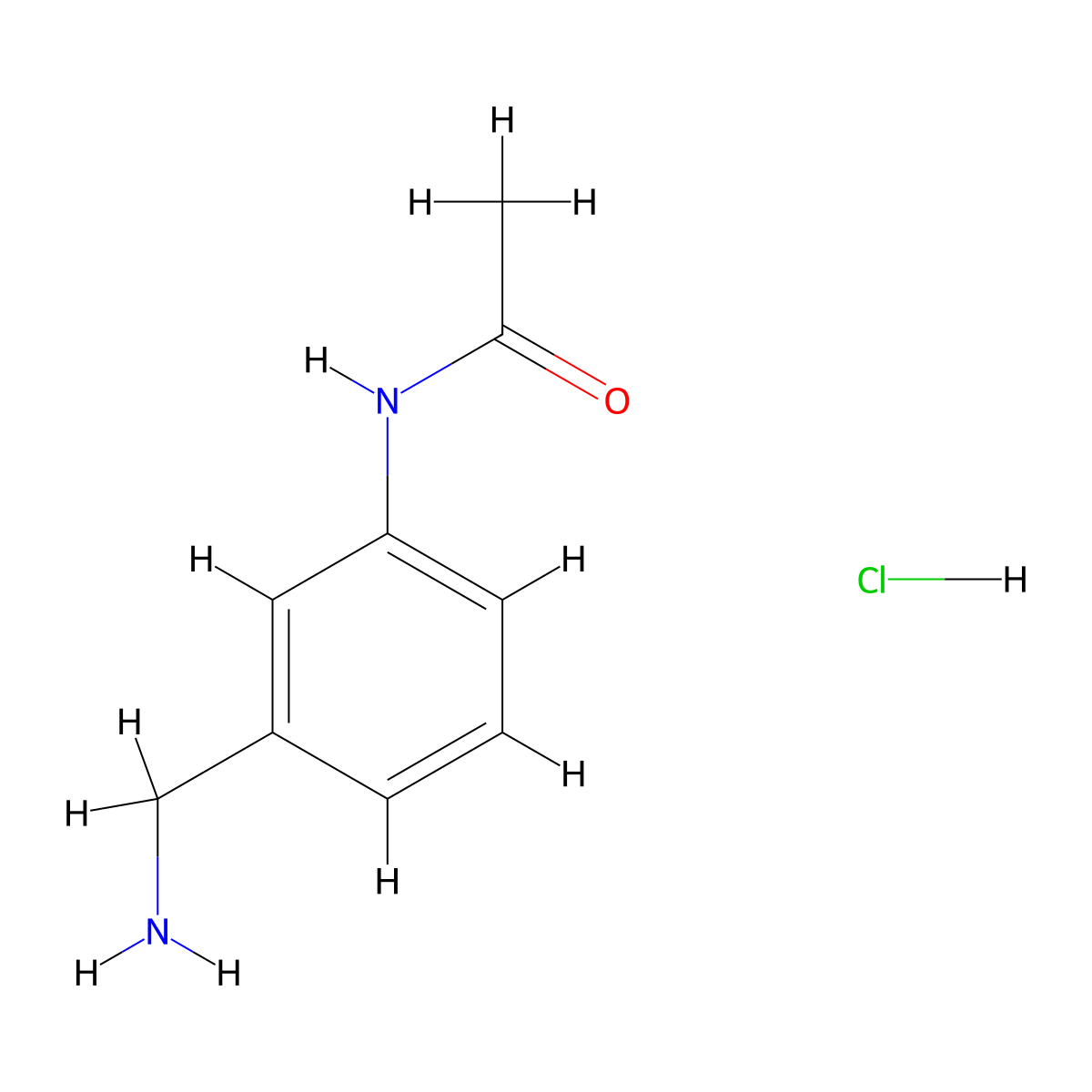 N-(3-(aminomethyl)phenyl)acetamide Hydrochloride molecular structure, CAS 238428-27-8