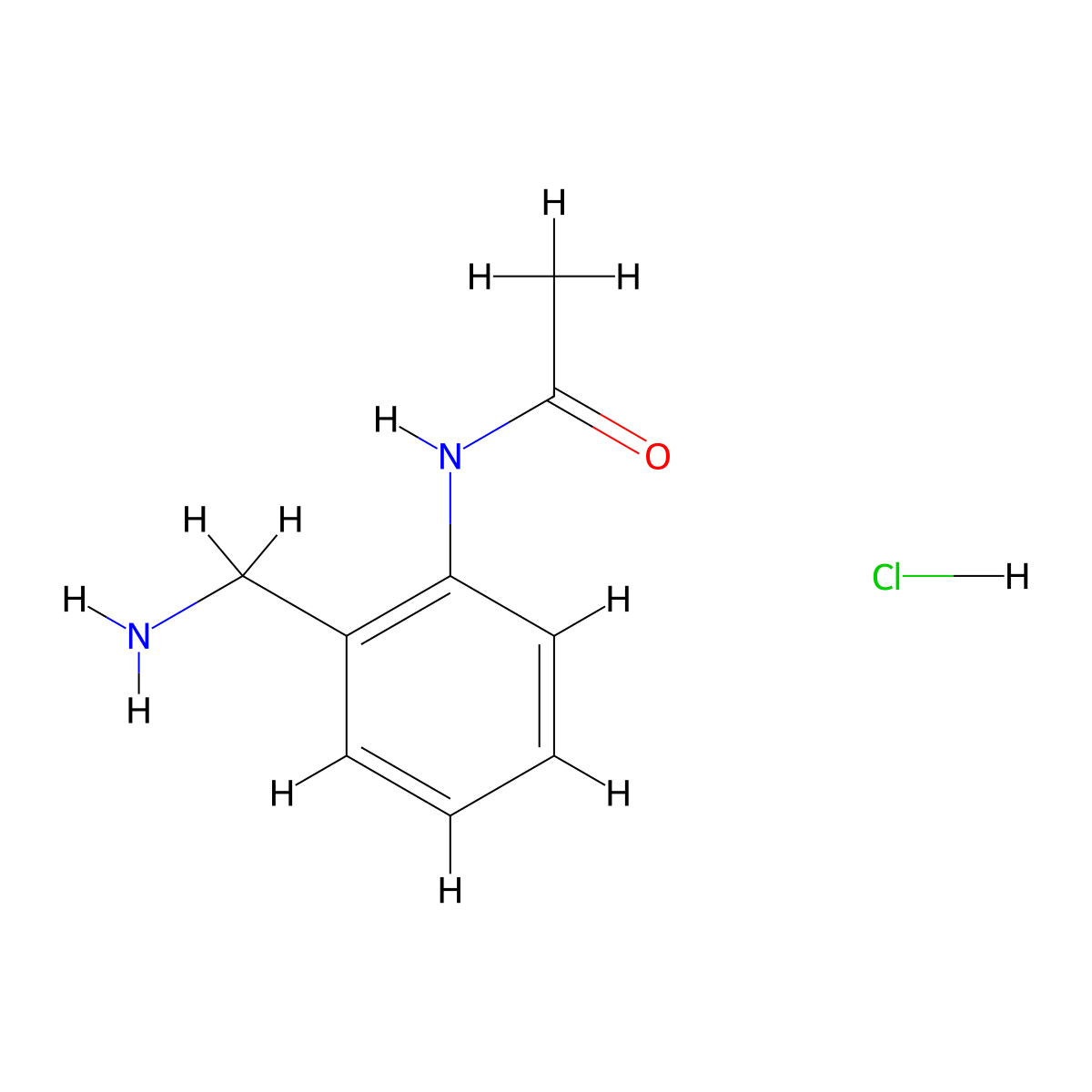 N-(2-(aminomethyl)phenyl)acetamide hydrochloride molecular structure, CAS 238428-28-9