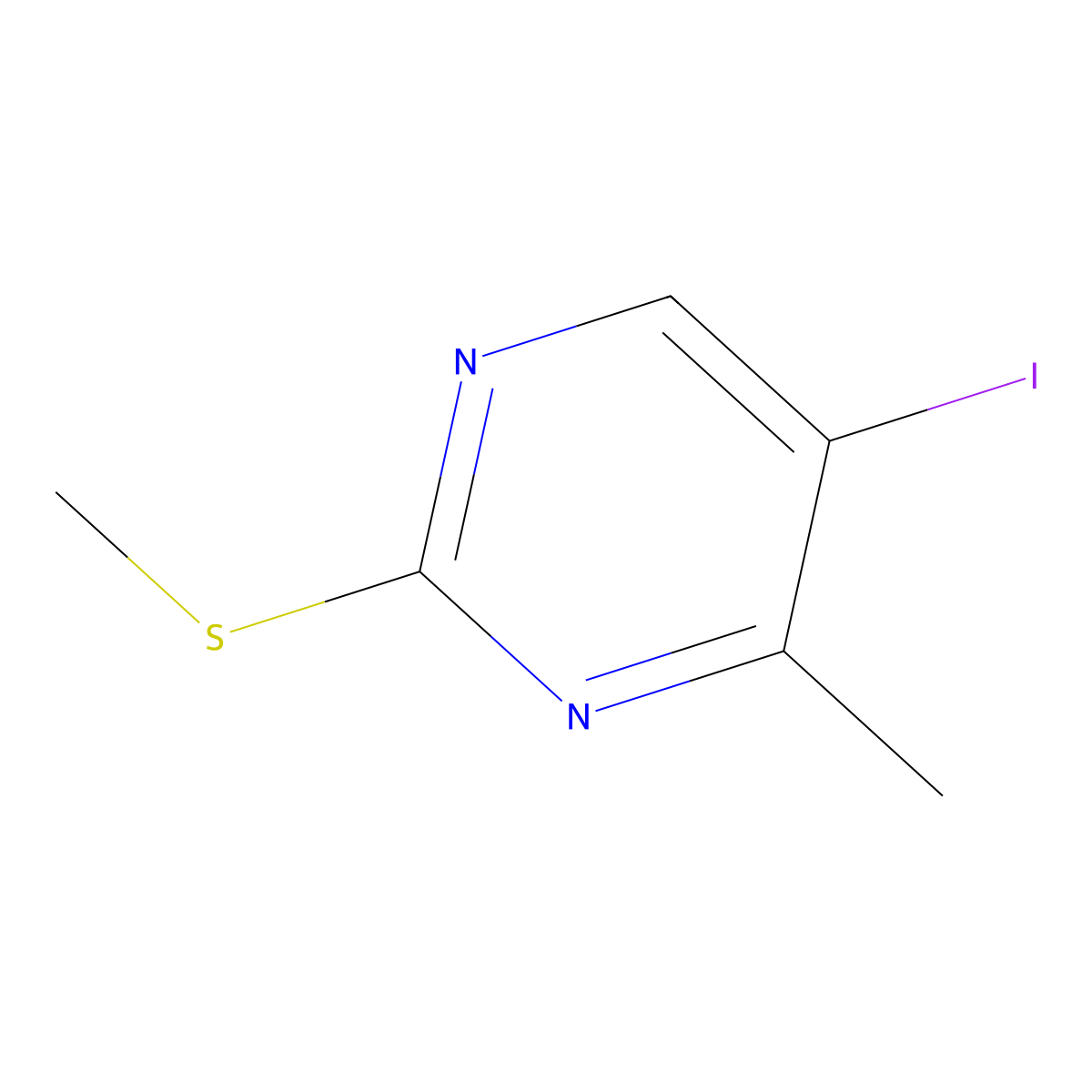 5-Iodo-4-methyl-2-(methylthio)pyrimidine molecular structure, CAS 2384282-28-2