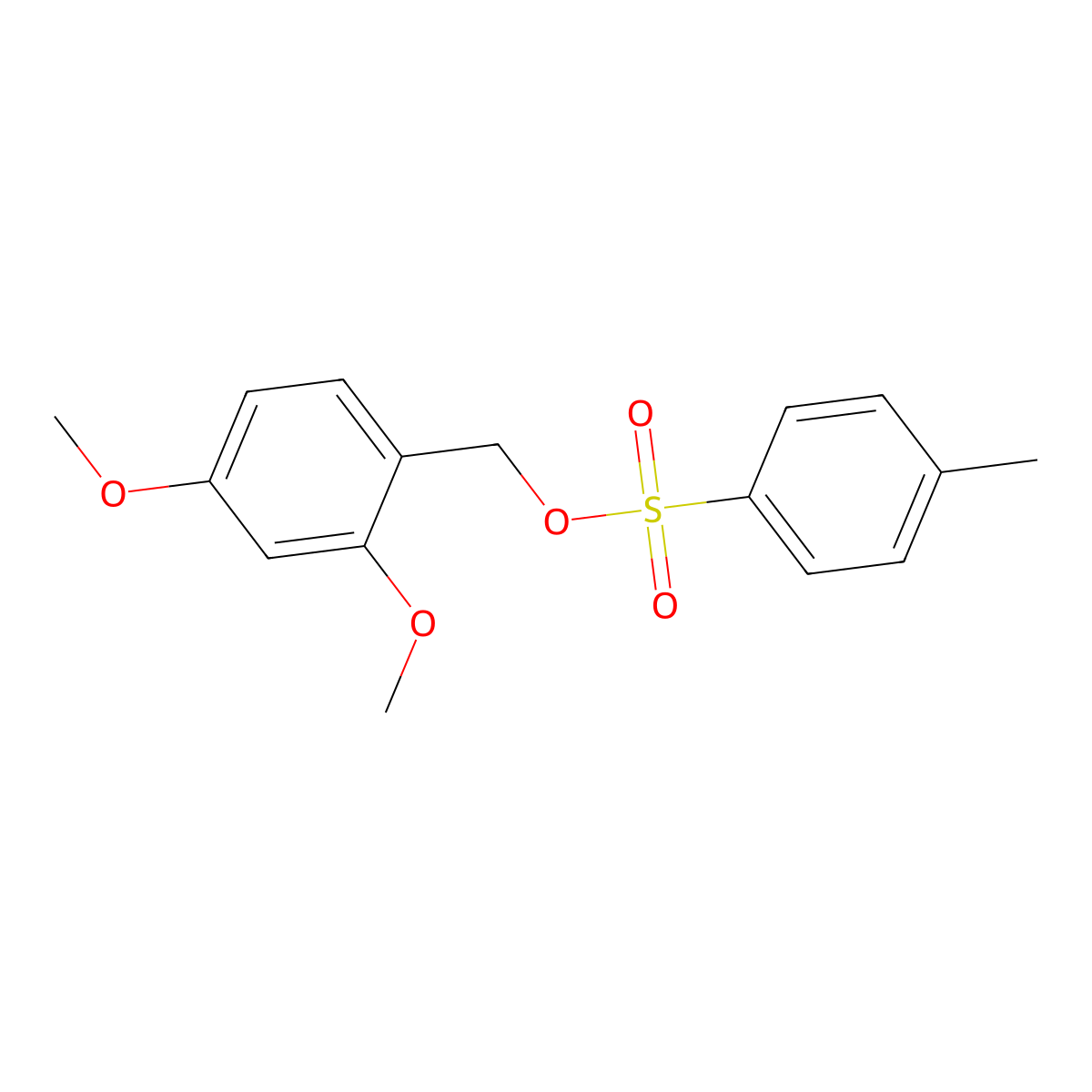 (2,4-Dimethoxyphenyl)methyl 4-methylbenzene-1-sulfonate molecular structure, CAS 2384283-05-8