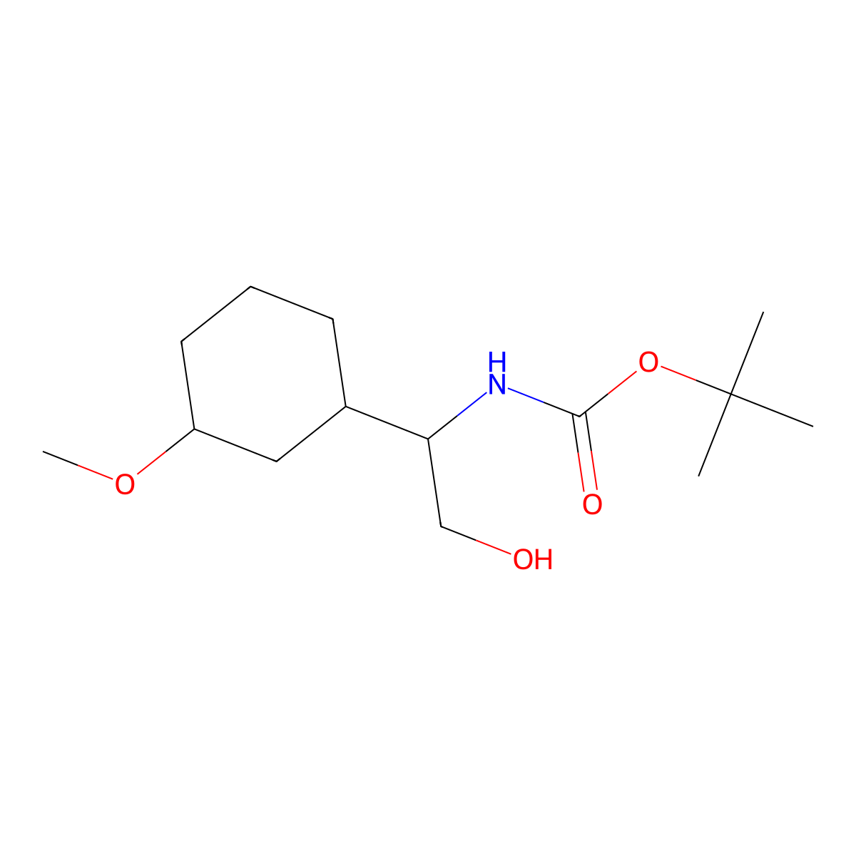 tert-butyl N-[2-hydroxy-1-(3-methoxycyclohexyl)ethyl]carbamate molecular structure, CAS 2384287-14-1