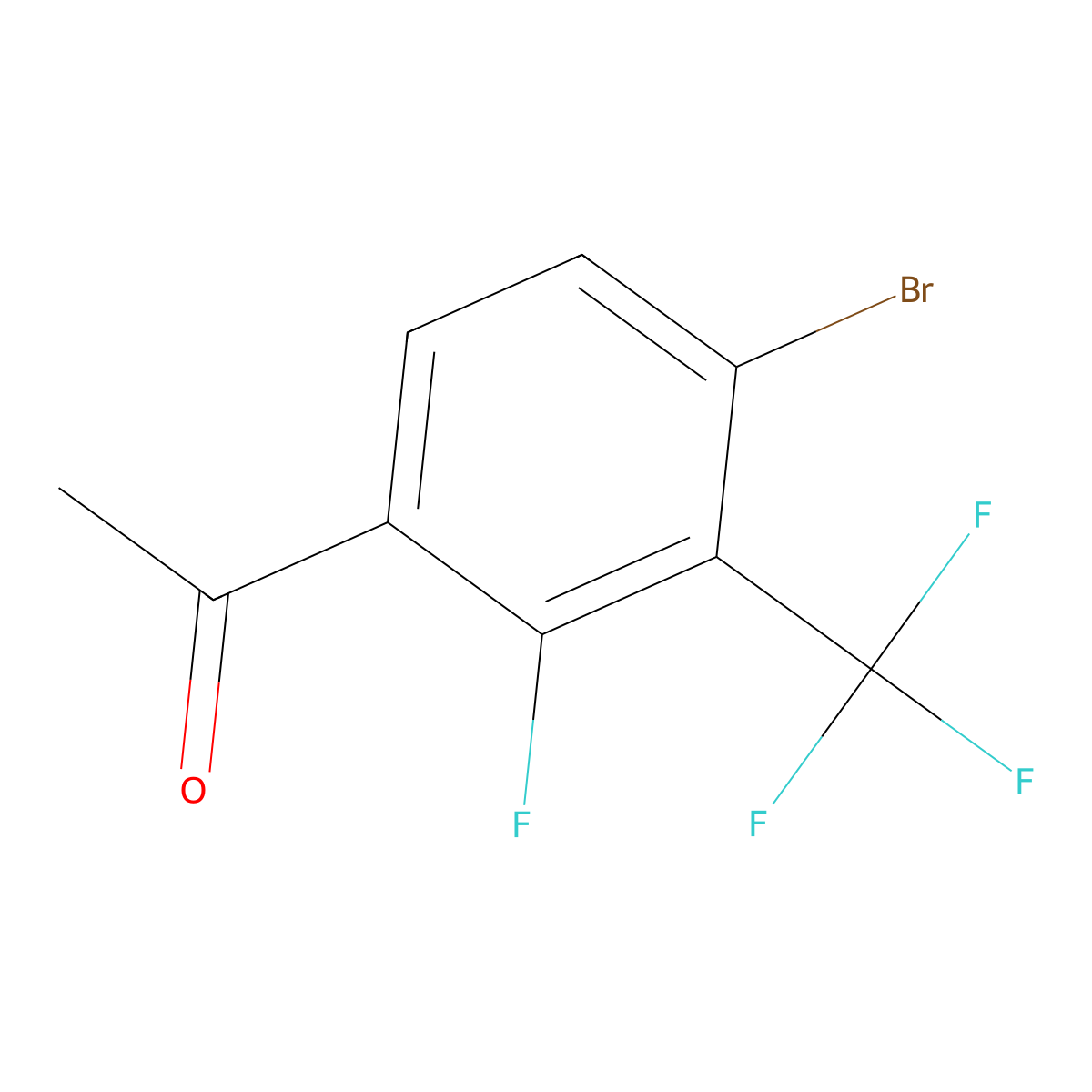 1-(4-Bromo-2-fluoro-3-(trifluoromethyl)phenyl)ethan-1-one molecular structure, CAS 2384288-98-4