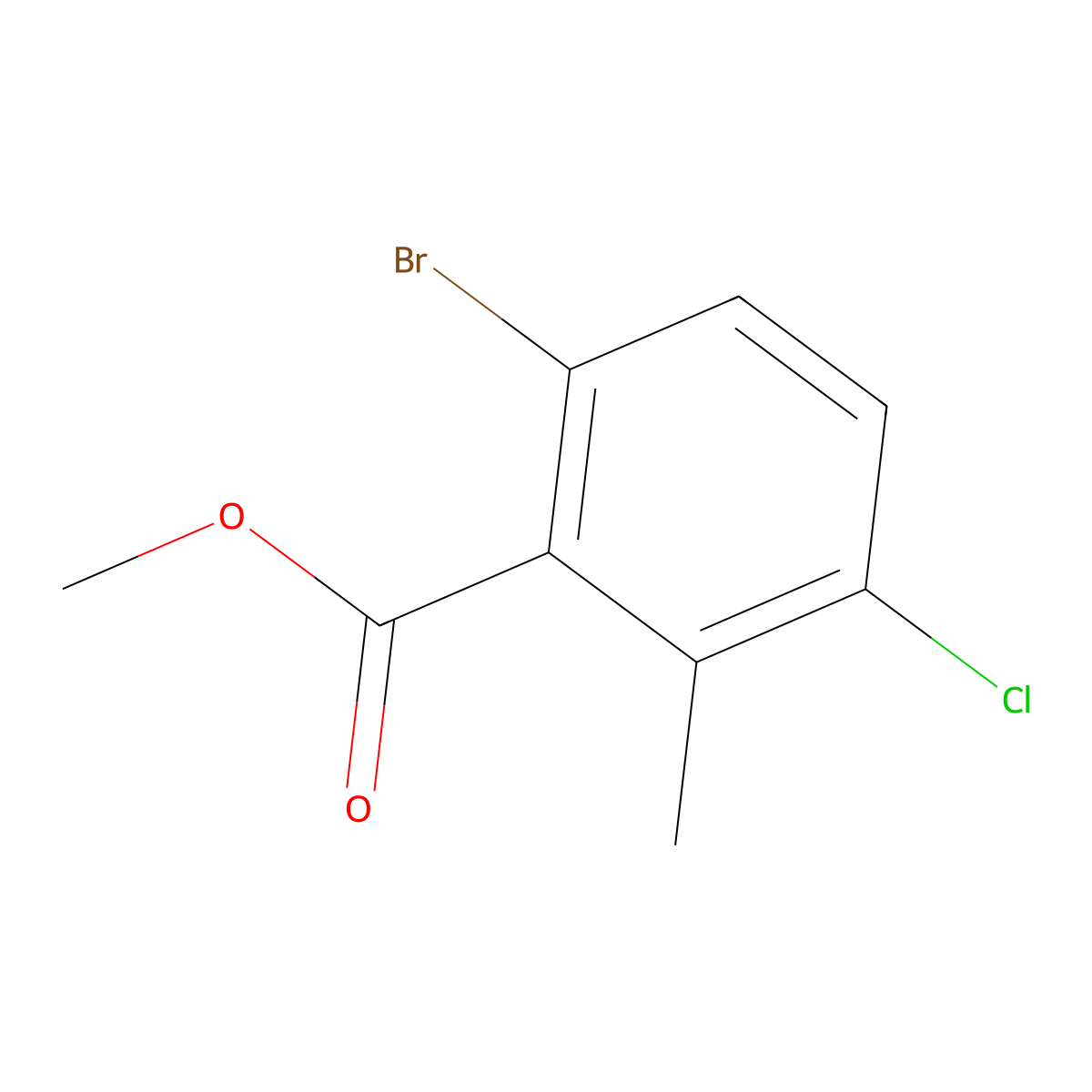 Methyl 6-bromo-3-chloro-2-methylbenzoate molecular structure, CAS 2384292-53-7