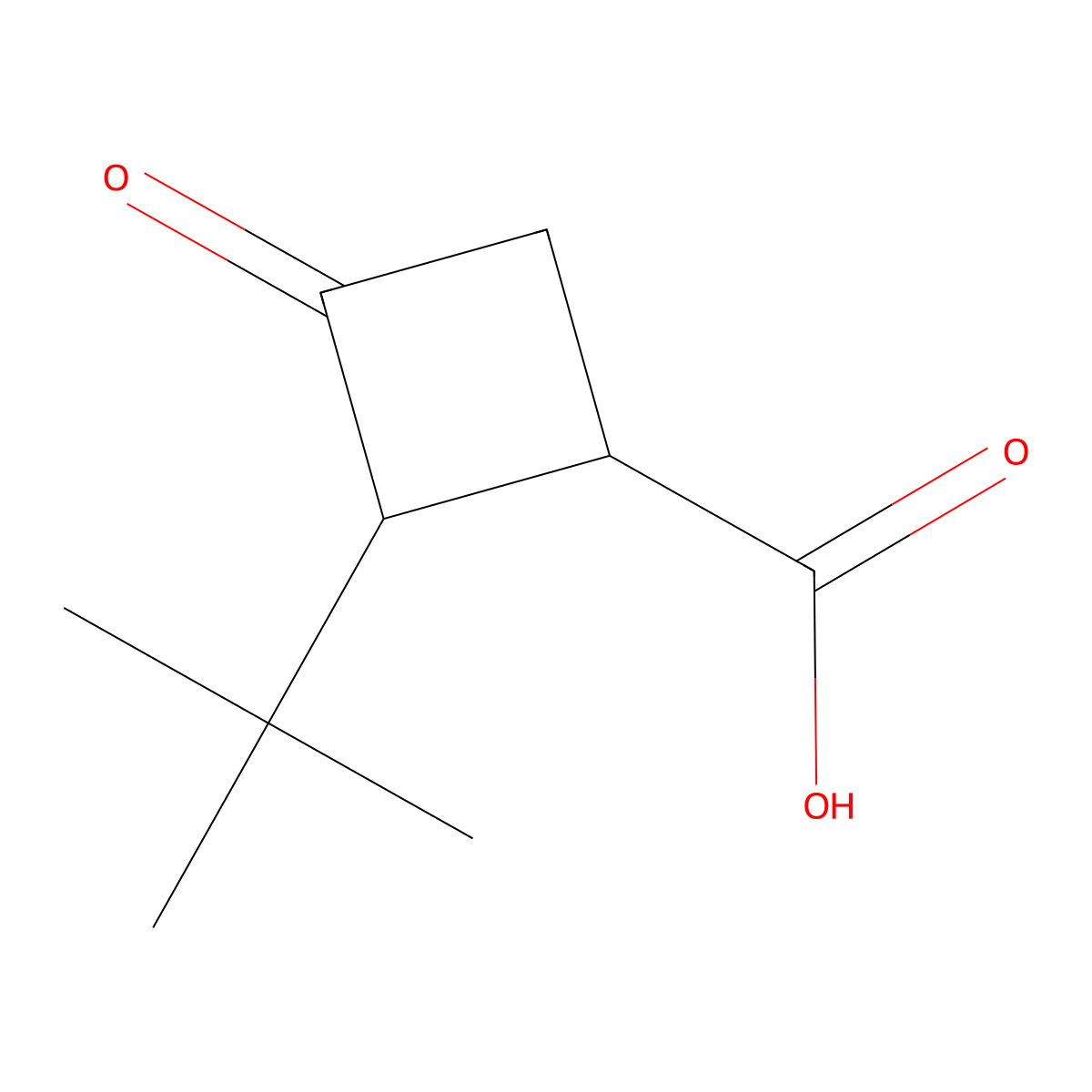 2-tert-butyl-3-oxocyclobutane-1-carboxylic acid, Mixture of diastereomers molecular structure, CAS 2384295-33-2