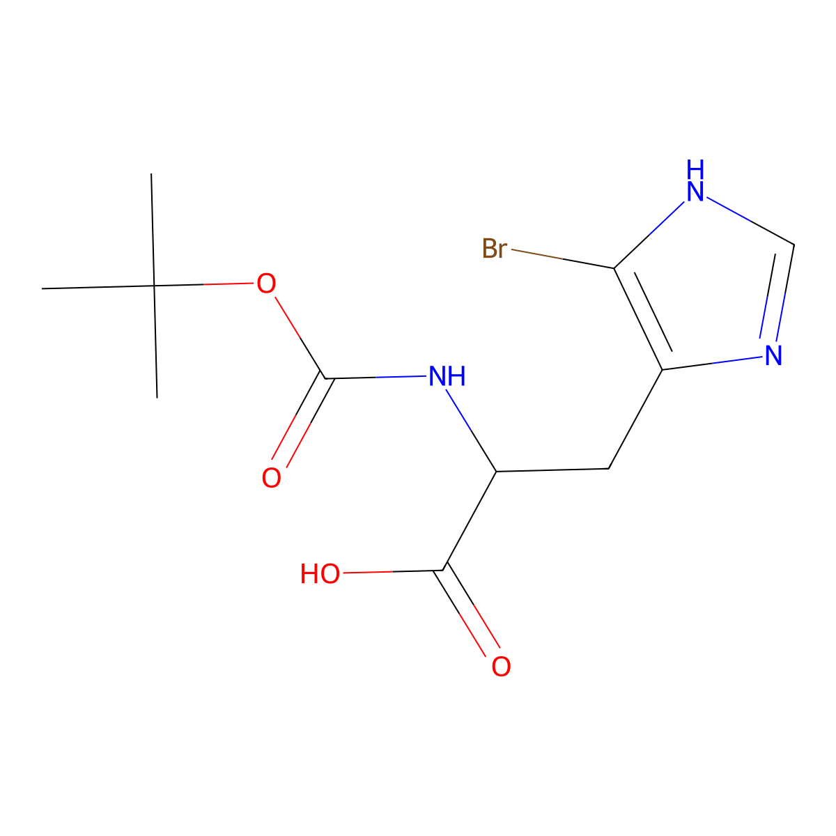 3-(5-bromo-1H-imidazol-4-yl)-2-{[(tert-butoxy)carbonyl]amino}propanoic acid molecular structure, CAS 2384299-59-4