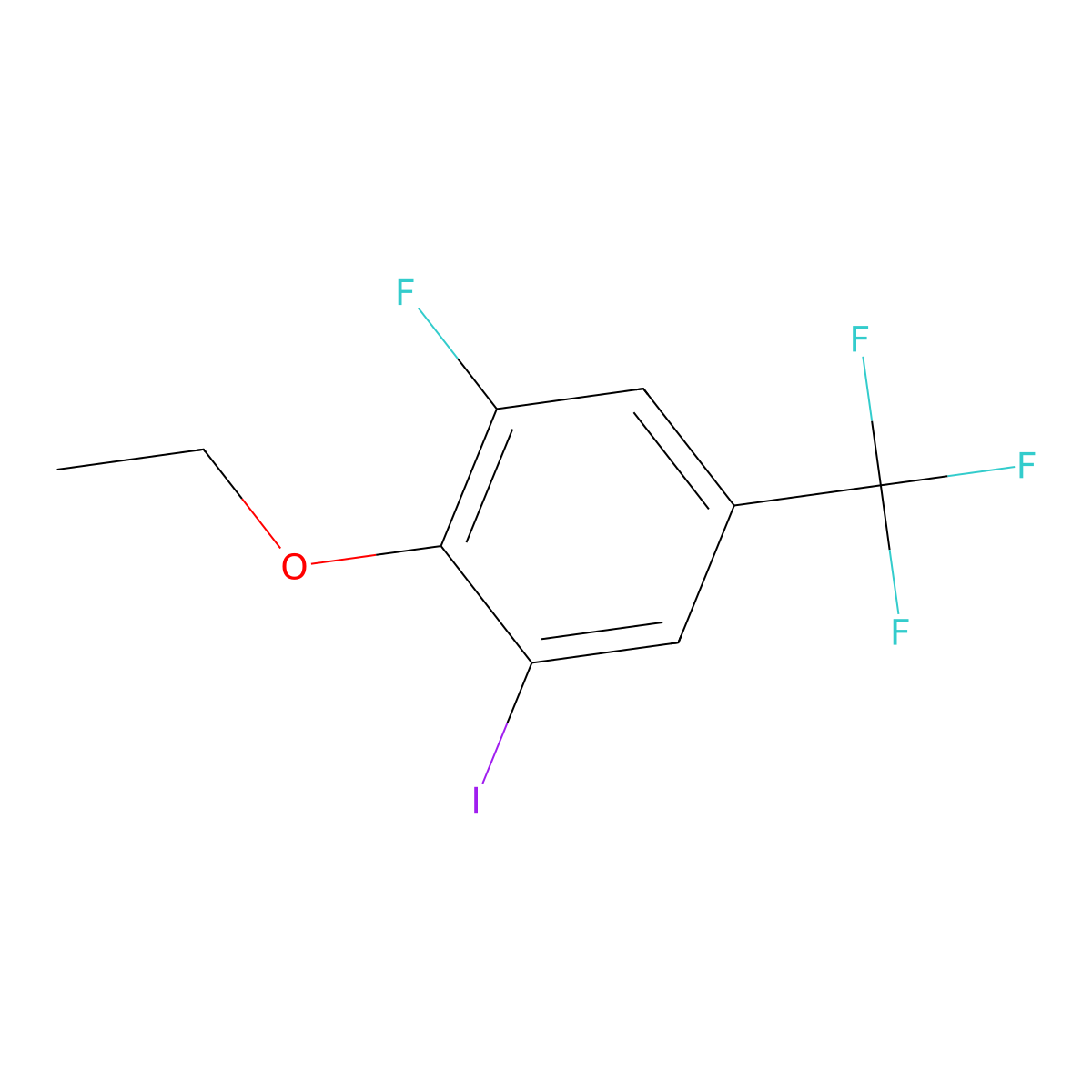 2-Ethoxy-1-fluoro-3-iodo-5-(trifluoromethyl)benzene molecular structure, CAS 2384300-74-5