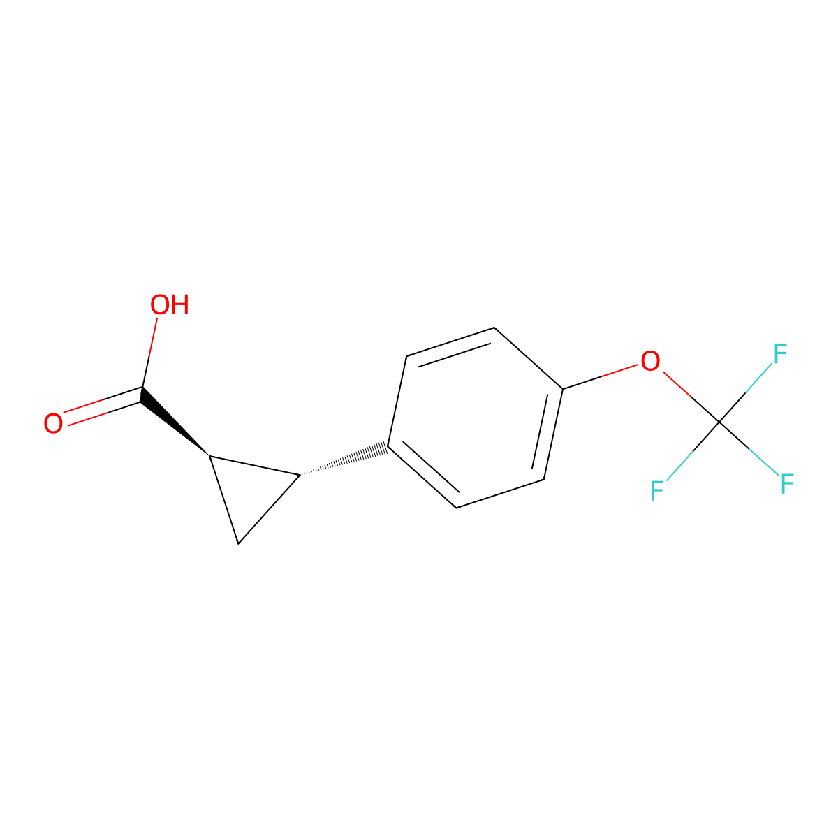 trans-2-[4-(Trifluoromethoxy)phenyl]cyclopropanecarboxylic Acid molecular structure, CAS 238431-33-9