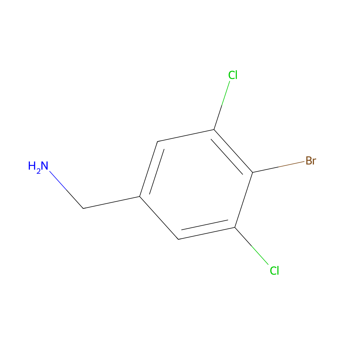 (4-Bromo-3,5-dichlorophenyl)methanamine molecular structure, CAS 2384318-24-3