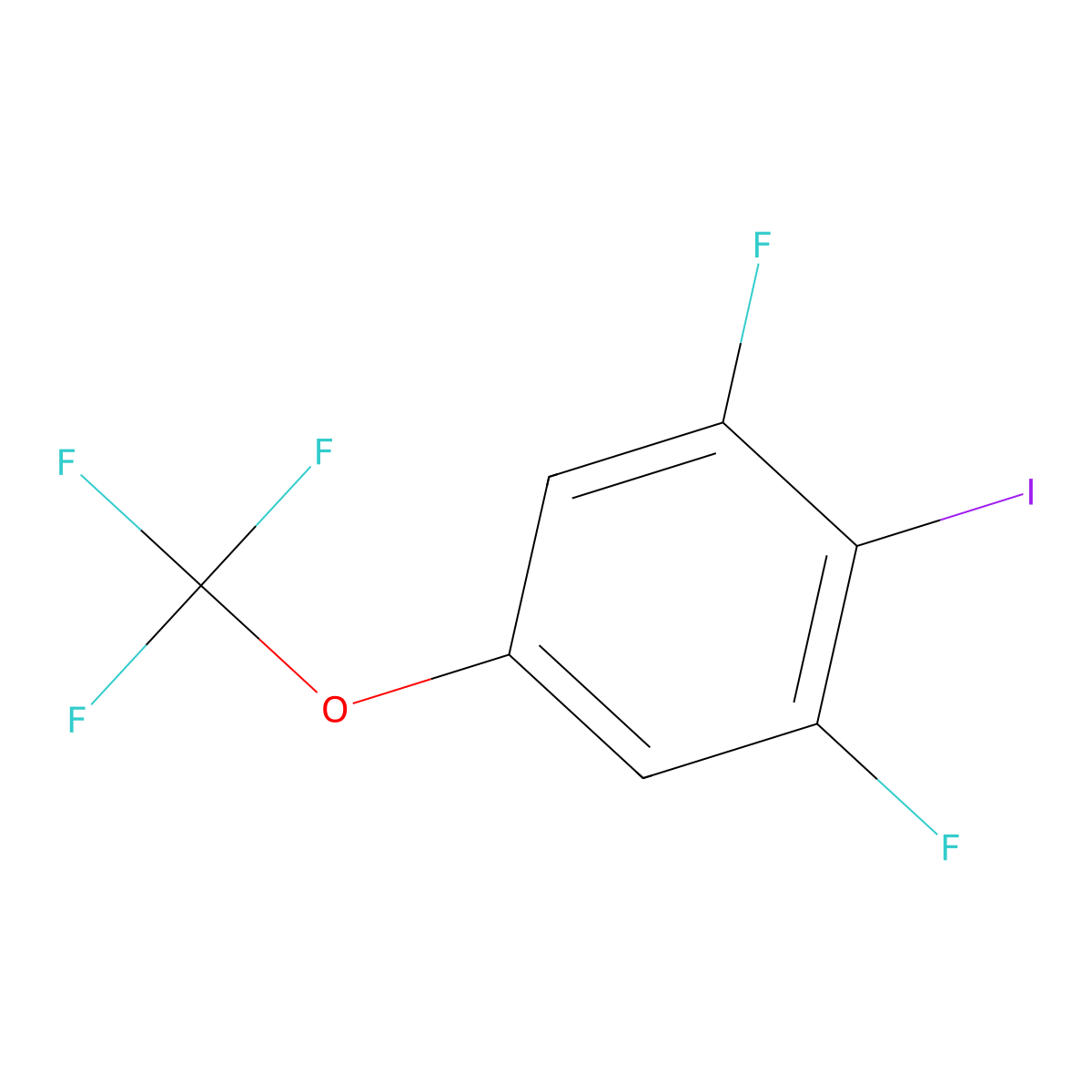 1,3-Difluoro-2-iodo-5-(trifluoromethoxy)benzene molecular structure, CAS 2384319-66-6