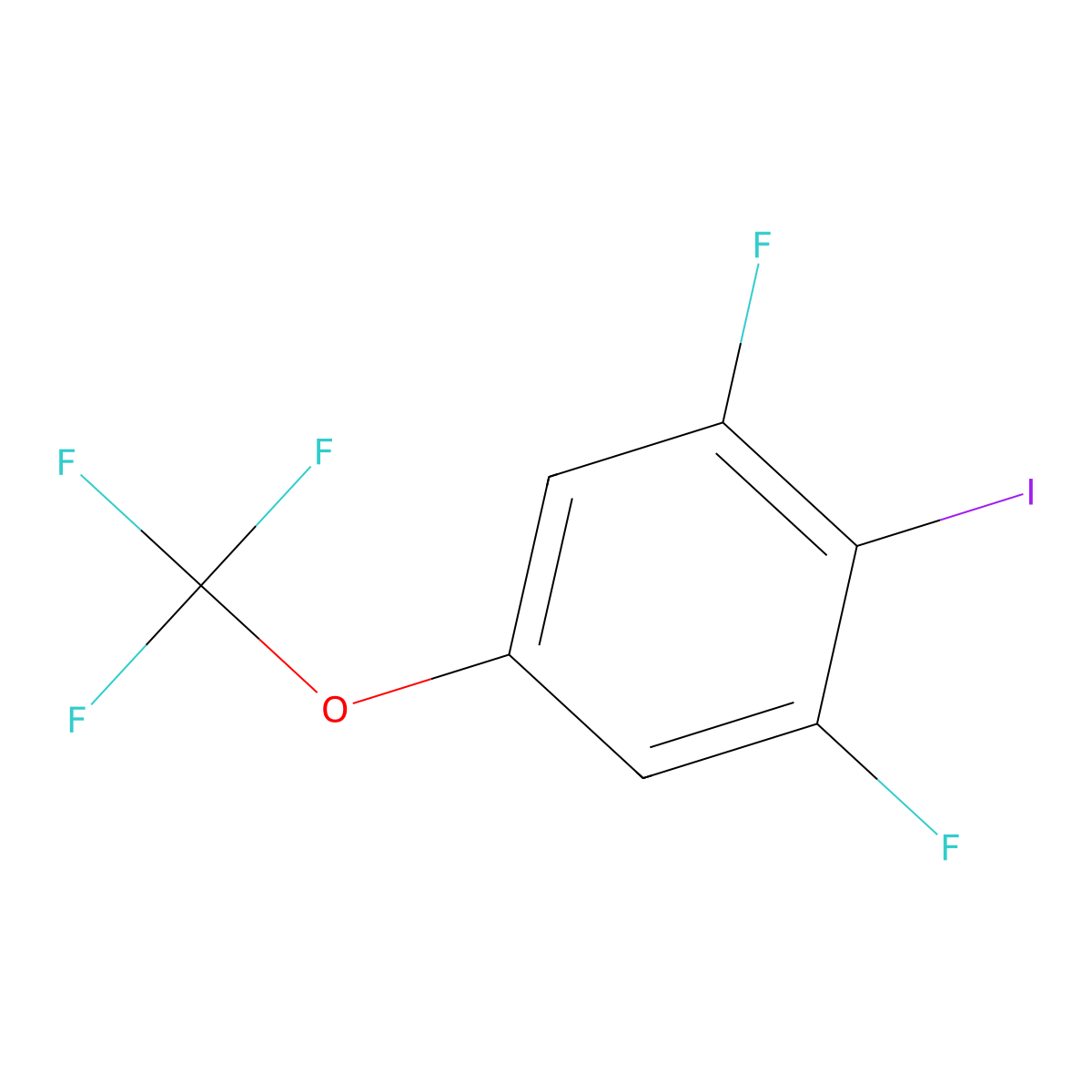 1,3-Difluoro-2-iodo-5-(trifluoromethoxy)benzene molecular structure, CAS 2384319-66-6