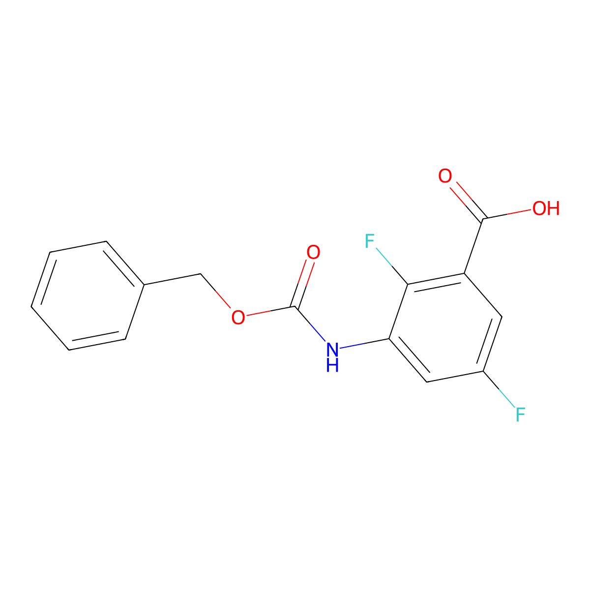 3-{[(Benzyloxy)carbonyl]amino}-2,5-difluorobenzoic acid molecular structure, CAS 2384322-87-4