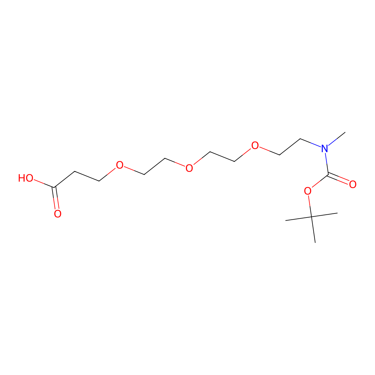 2,2,5-Trimethyl-4-oxo-3,8,11,14-tetraoxa-5-azaheptadecan-17-oic acid molecular structure, CAS 2384323-58-2