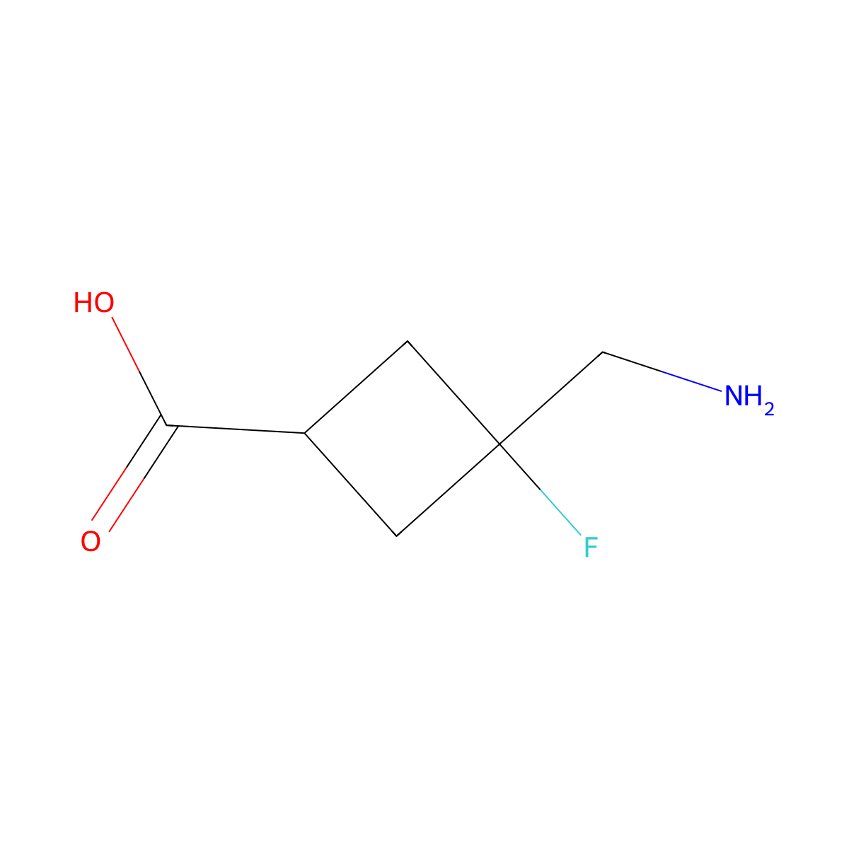 cis-3-(Aminomethyl)-3-fluorocyclobutanecarboxylic Acid molecular structure, CAS 2384325-76-0
