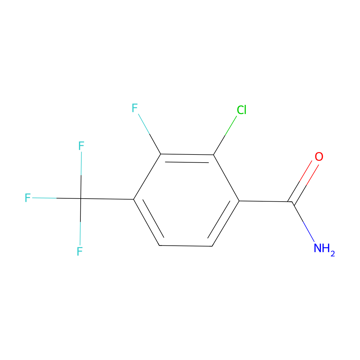 2-Chloro-3-fluoro-4-(trifluoromethyl)benzamide molecular structure, CAS 2384325-99-7